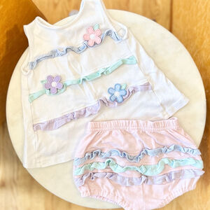 Florence Eiseman White and Pastel Kids Matching Set